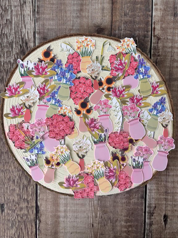 Flower Stickers: Spring Bouquet Planner Stickers, Set of 10