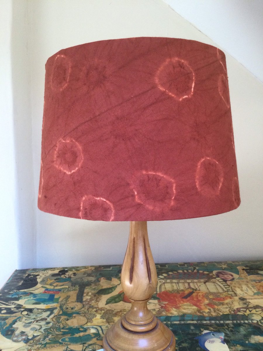 Terracotta Shibori dyed lampshade