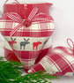 CHRISTMAS SCANDI MOOSE HEART - red windowpane checks - Image 3