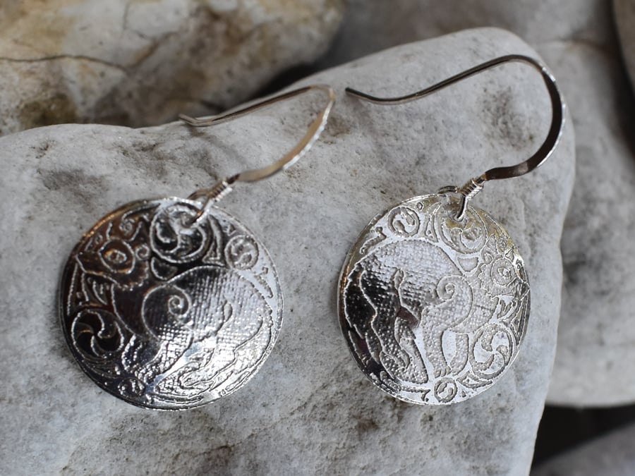 Fox earrings in hallmarked sterling silver