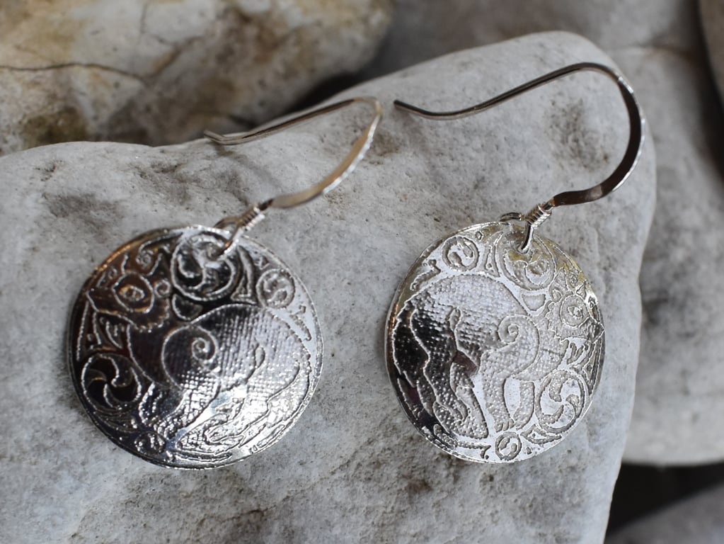 Fox earrings in hallmarked sterling silver