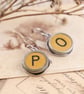 Initial Earrings; Personalised Antique Typewriter Key Jewellery for a Writer - Image 2
