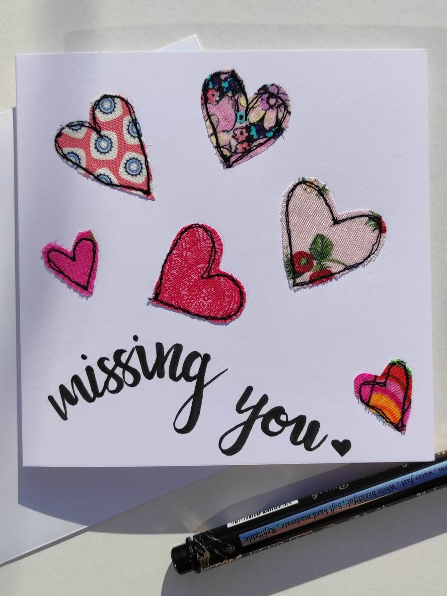 Hearts Missing You Card