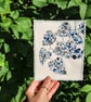 Papercut lilac leaves mixed media collage