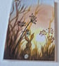 ACEO original watercolour painting collectable art card autumn hare