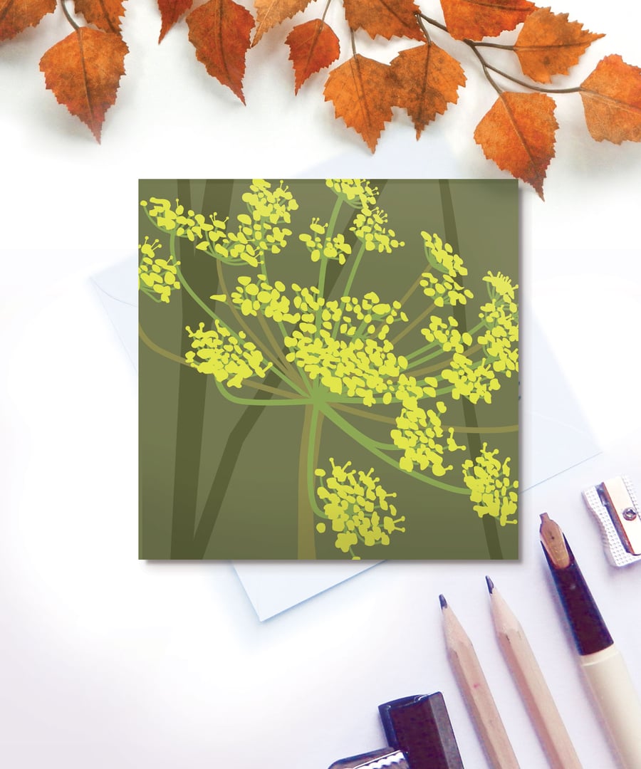 Fennel Card - Autumn seed head, birthday, for gardeners