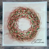 Christmas wreath watercolour Christmas card.