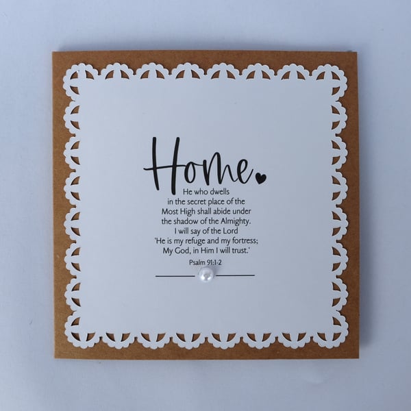 New Home card with Bible Verse Psalm 91:1-2