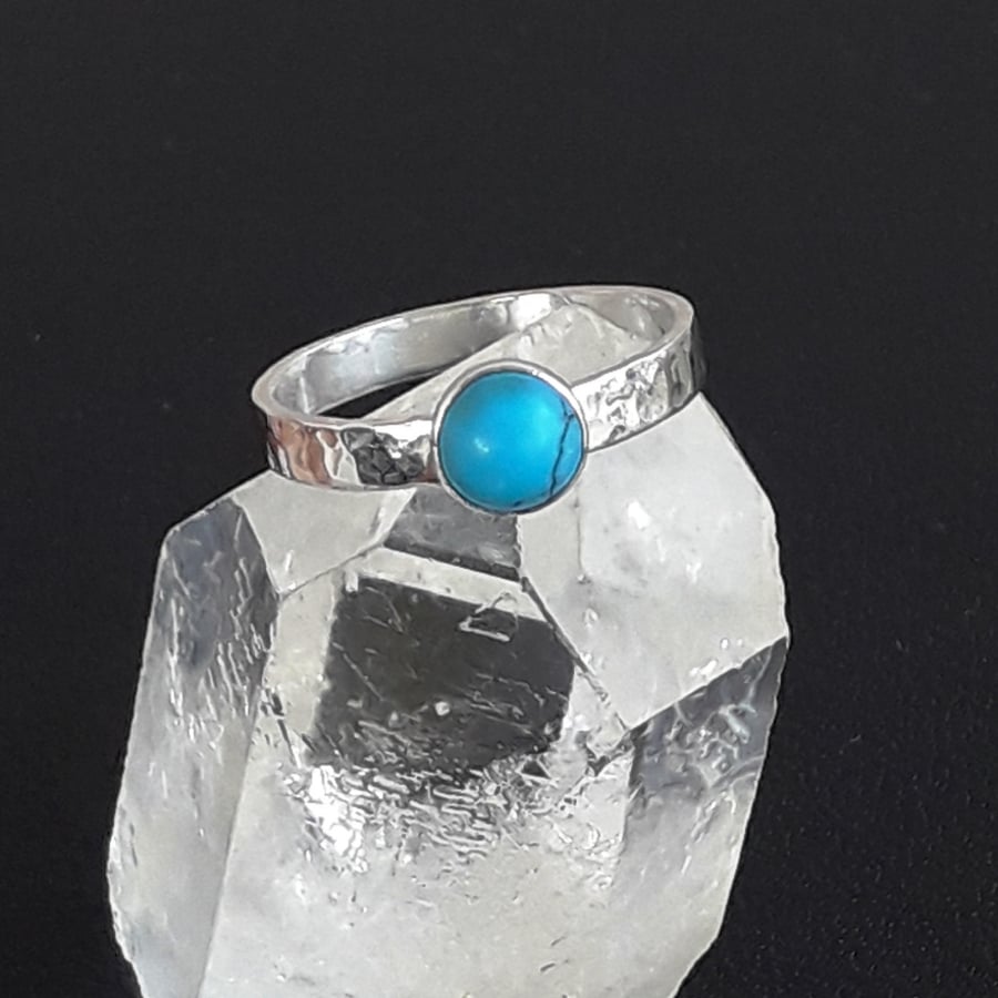 Turquoise Sterling Silver Ring size N Hallmarked