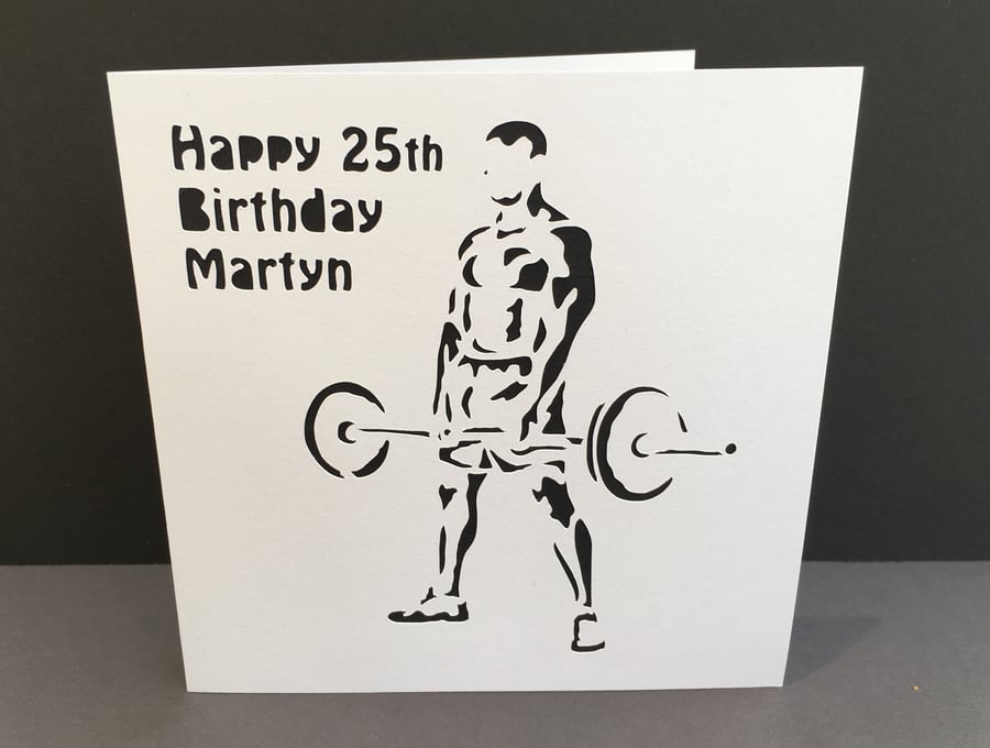 Weight Lifter Card - Strong Man, Gym Card