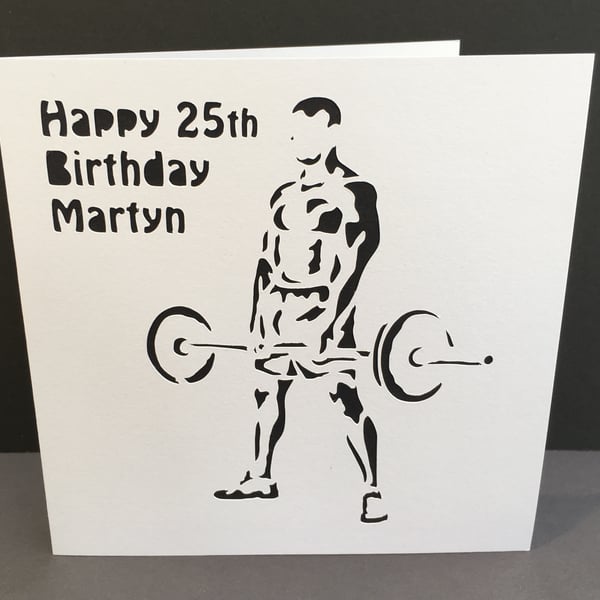 Weight Lifter Card - Strong Man, Gym Card