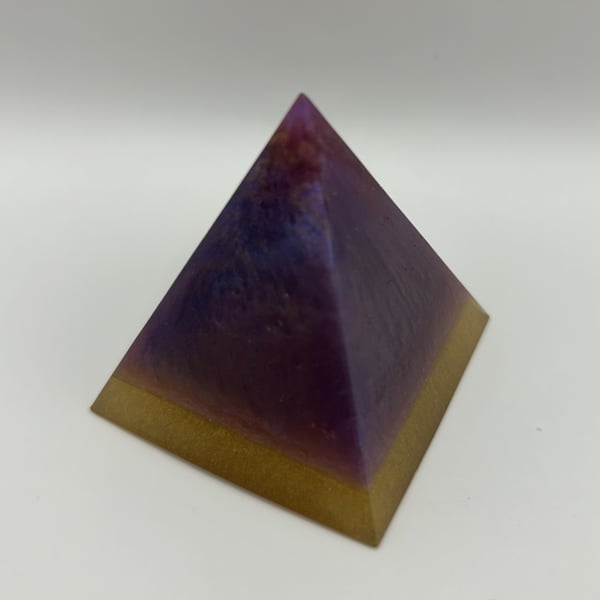 Resin Pryamid, Paperweight, Gift with Eye of Horus Detail Hidden Underneath