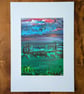 'Moody Sky' Abstract Acrylic Painting on Paper - Image 2