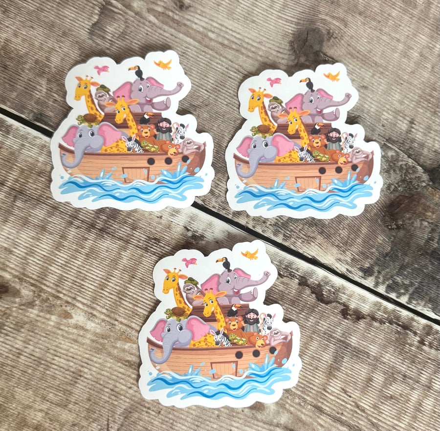 Noah’s ark vinyl die cut stickers 3 x pack