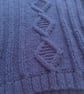 Navy Blue Round Neck Jumper with Rib and Cable Pattern, Child's Knitted Jumper - Image 3