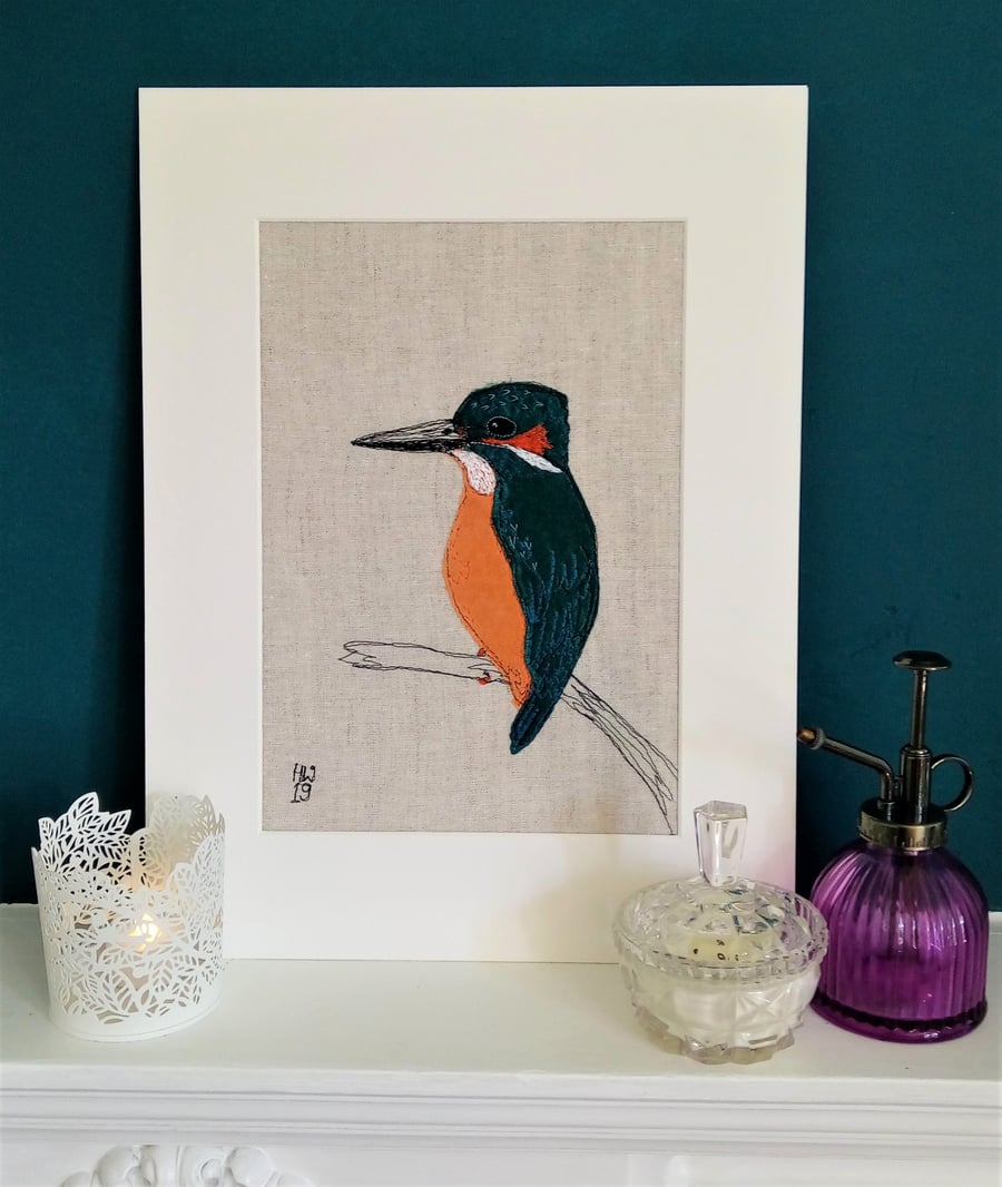 Kingfisher Embroidered Portrait