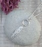 Sterling Silver Circle and Feather Long Necklace - JBJ2023