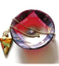 Cranberry Dichroic Glass Fused Bowl 13 x 2.5cm 065 Amethyst Purple Rim - Image 5