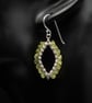 Peridot and sterling silver handmade gemstone leaf earrings : Libra gift - Image 2