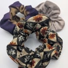 Upcycled Real Silk Scrunchie Handmade Silk Hair Tie, Sustainable Hair Accessory