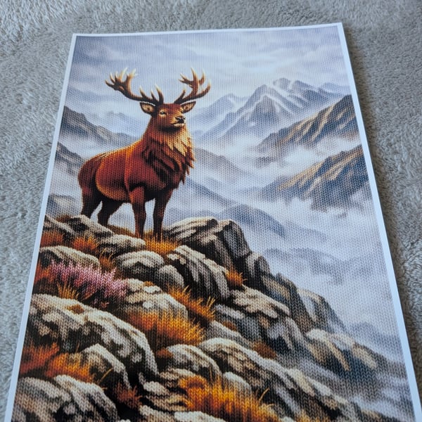 Scottish Highland Red Stag A4 Photo Print Wall Art 