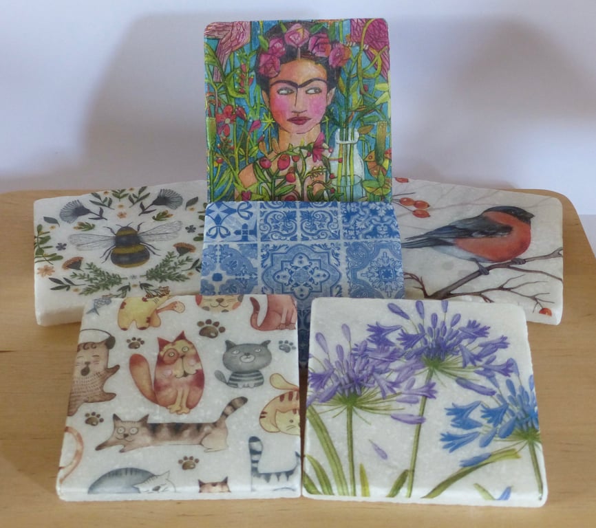 Any 4 'Mix & Match' Marble Coasters