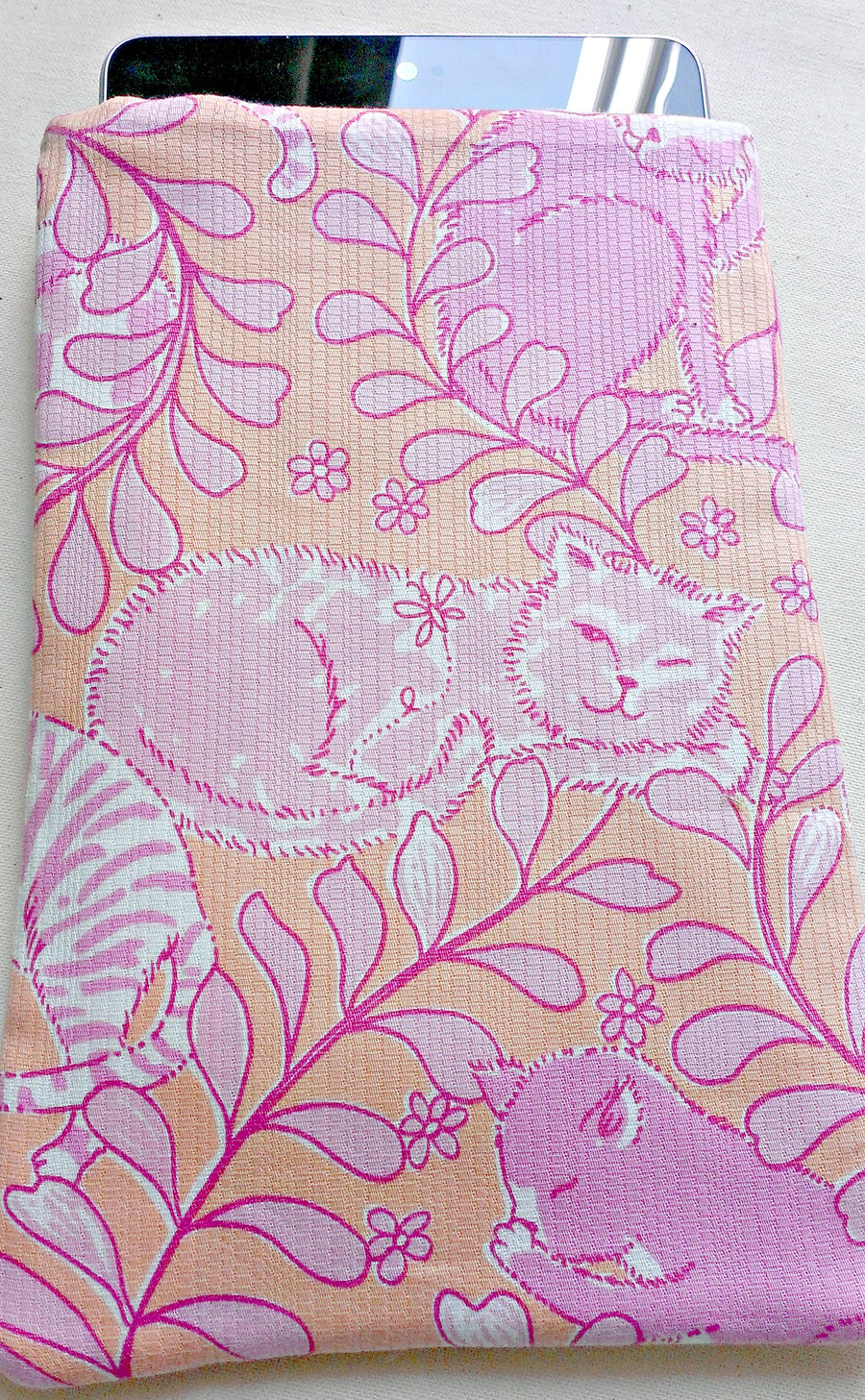Sale - Pink Cat Tablet Sleeve For Kindle Nexus or Similar