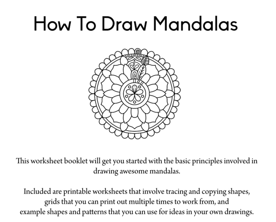 Workshop Booklet - How To Draw Mandalas 