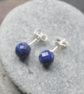 Lapis Lazuli & Sterling Silver Stud Earrings - Image 2