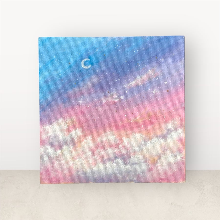 Original acrylic painting dreamy sky