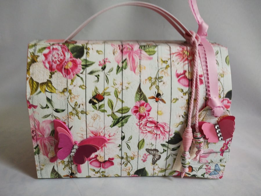 Pink Butterfly and Blooms Gift Box 