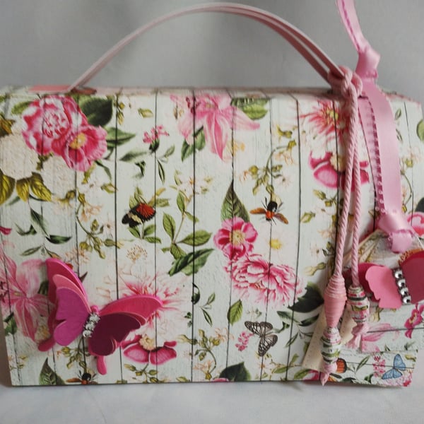 Pink Butterfly and Blooms Gift Box 