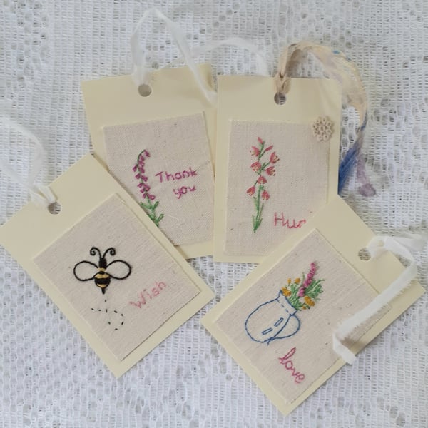 Embroidered gift tag