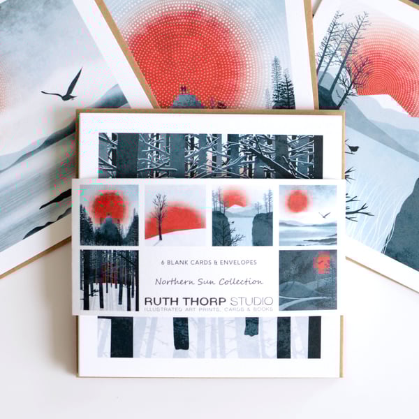 Northern Sun Pack of 6 Greeting Cards