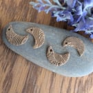 Artisan Made Bronze Moon Charms Pair