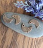 Artisan Made Bronze Moon Charms Pair