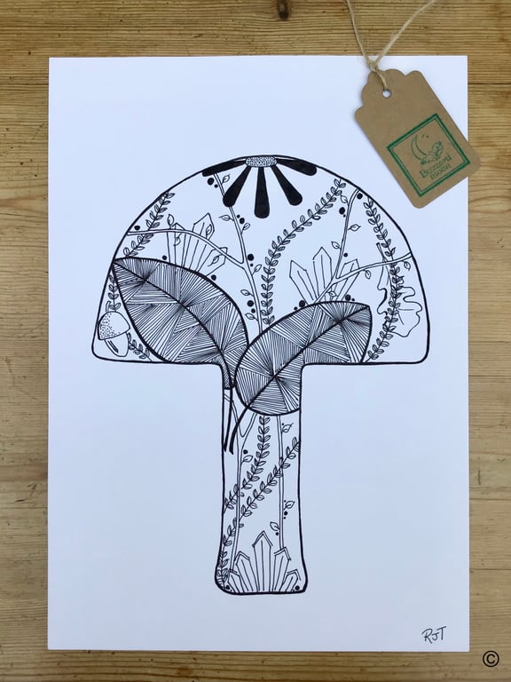 Mushroom Woodland drawing 