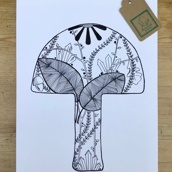 Mushroom Woodland drawing 
