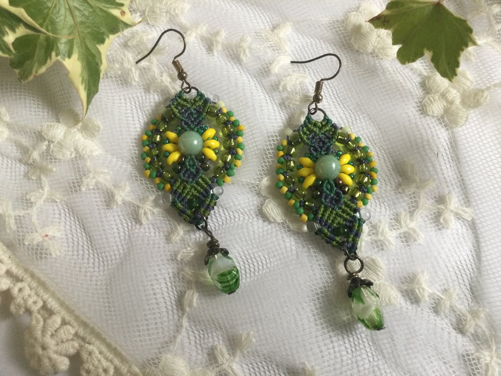 earrings, dangle earrings, beaded earrings, boho earrings, drop earrings