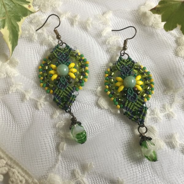 earrings, dangle earrings, beaded earrings, boho earrings, drop earrings