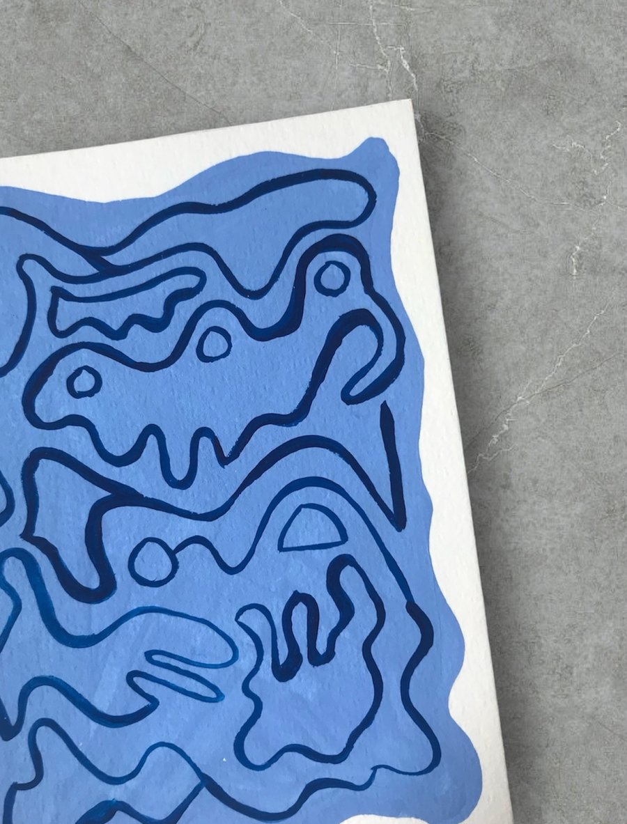 Abstract Postcard Art Painting Puddle