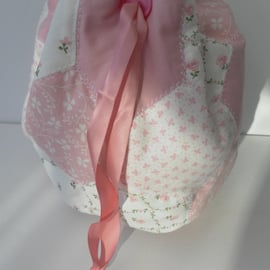  Bucket Bag, Cotton Fabric, Hexagonal Patchwork