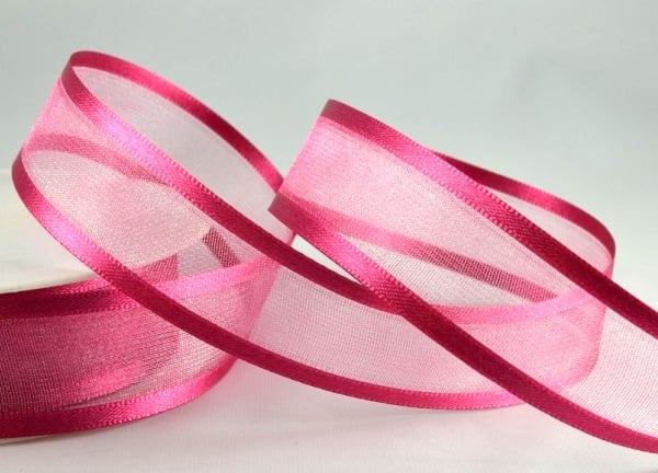 Pink organza satin Ribbon 15mm x 5 metres 