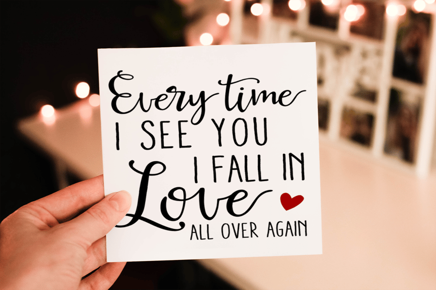 Every Time I See You I Fall In Love Valentine Card, Card for Valentine
