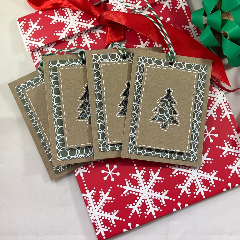 Pack of 4 Christmas gift tags - Christmas tree