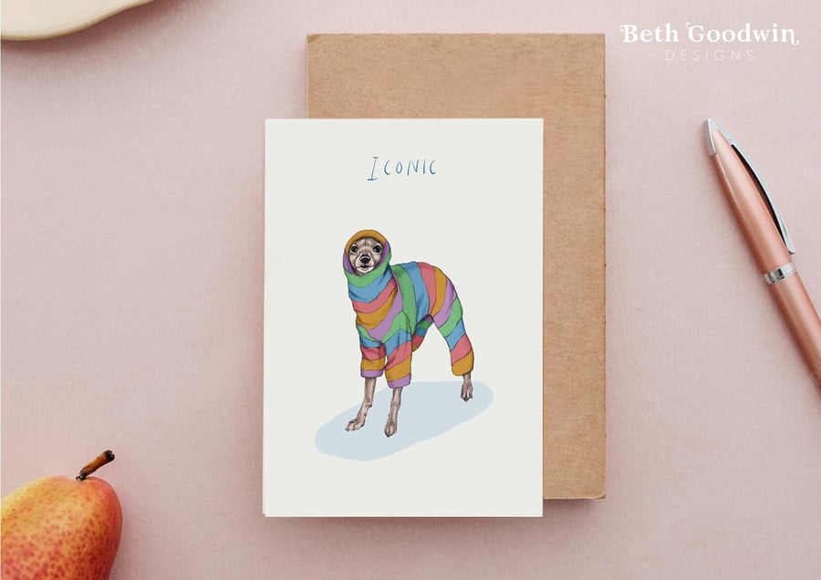 Iconic Italian Greyhound Card - Funny Birthday Card, Iggy Birthday cards