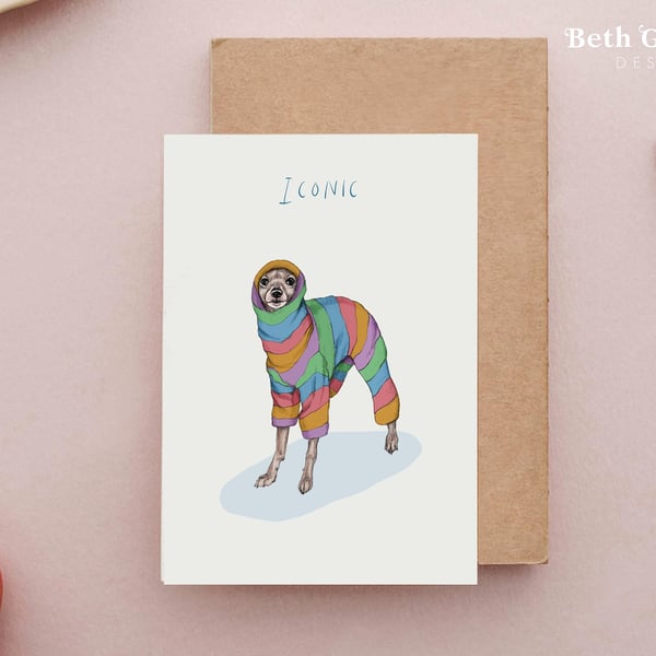 Iconic Italian Greyhound Card - Funny Birthday Card, Iggy Birthday cards