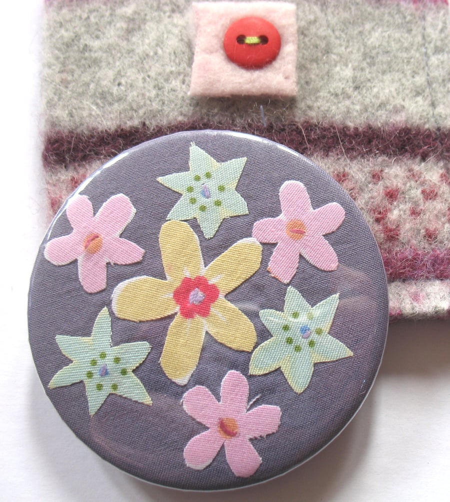 SALE - Flower mirror and pouch