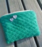 Quilted Green Corduroy Purse 