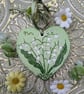 Lily of the valley hand-painted slate heart 